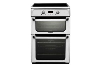 Hotpoint HUI612P Double Electric Cooker - White